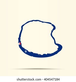 Map of Bassas da India in Scattered Islands in the Indian Ocean flag colors