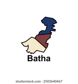 Map of Batha City modern outline, High detailed illustration vector Design Template, suitable for your company