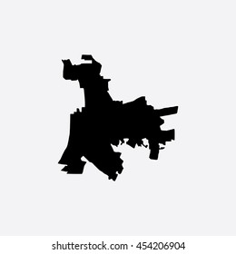 Map of Baton Rouge City Vector Illustration