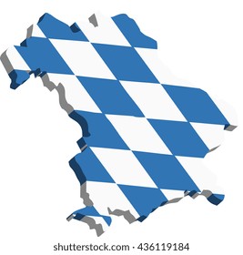 A map of Bavaria 3D on white background