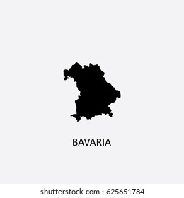 Map of Bavaria - Germany Vector Illustration

