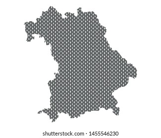 Map of Bavaria in plain stitches