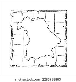 Mapa de Baviera. Frontera política del territorio alemán.