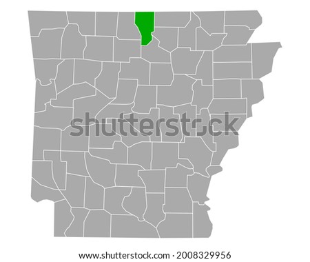 Map of Baxter in Arkansas on white