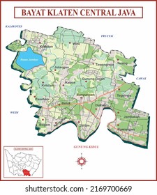 Map of Bayat Klaten Central Java Indonesia