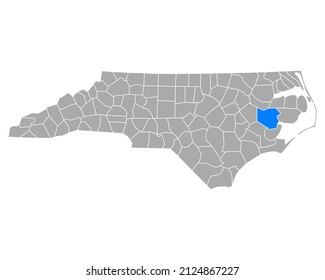 Map of Beaufort in North Carolina on white