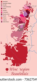 Map Beaujolais Wine