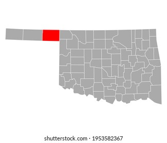 Map of Beaver in Oklahoma on white