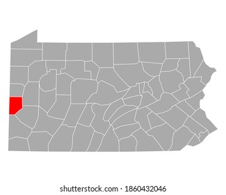 Map of Beaver in Pennsylvania on white