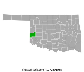 Map of Beckham in Oklahoma on white