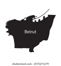 map of beirut capital of lebanon vector illustration symbol design