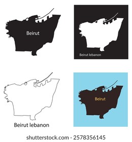 map of beirut capital of lebanon vector illustration symbol design