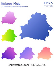 Map of Belarus with beautiful gradients. Actual set of country maps. Sightly vector illustration.