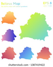 Map of Belarus with beautiful gradients. Actual set of country maps. Stunning vector illustration.