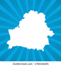 Map of Belarus blue comic pop art vector.