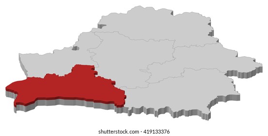 Map - Belarus, Brest - 3D-Illustration