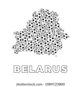 map of belarus filled with soccer balls