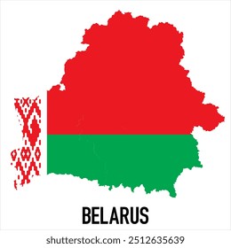 Mapa de Bielorrusia con bandera, Ilustración vectorial