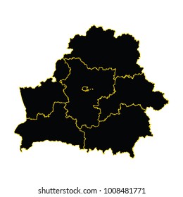 Map - Belarus, High detailed - black map of Belarus on white background. Vector illustration eps 10.