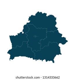 Map of Belarus - High detailed on white background. Abstract design vector illustration eps 10.