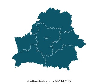 Map of Belarus - High detailed on white background. Abstract design vector illustration eps 10.