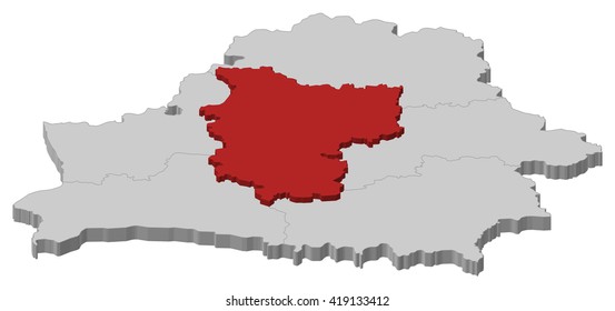 Map - Belarus, Minsk - 3D-Illustration