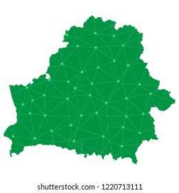 Map of Belarus from Polygonal wire frame low poly mesh,Belarus map Vector Illustration EPS10.