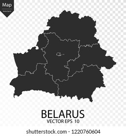 Map of Belarus , vector illustration eps 10 on transparent background.
