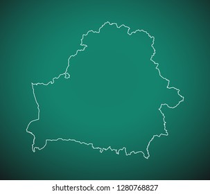 Map of Belarus,Green map on dark background. Vector illustration eps 10.