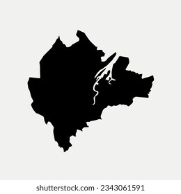 Mapa de Belfast - Irlanda del Norte - Reino Unido de Gran Bretaña e Irlanda del Norte: silueta de esquema elemento gráfico Ilustración diseño de la plantilla
