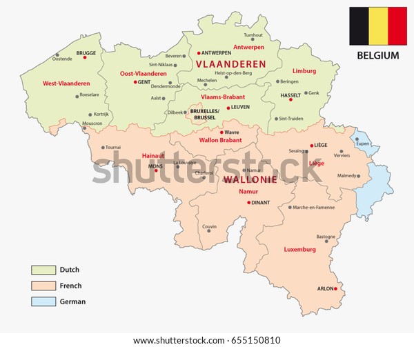ベルギーの地域と言語領域の地図 のベクター画像素材 ロイヤリティフリー