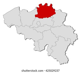 Map - Belgium, Antwerp