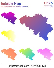 Map of Belgium with beautiful gradients. Actual set of country maps. Perfect vector illustration.