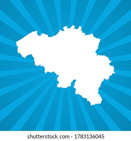 Mapa del vector artístico del cómic azul de Bélgica.