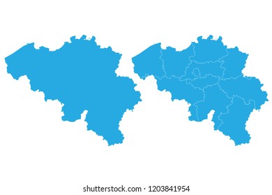 Map - Belgium Couple Set , Map of Belgium,Vector illustration eps 10.