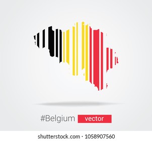 Map of Belgium from creative bar code lines, vector graphics, EPS10