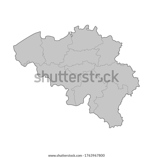 Map of Belgium divided to regions. Outline\
map. Vector illustration.