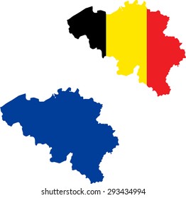 map of Belgium with flag