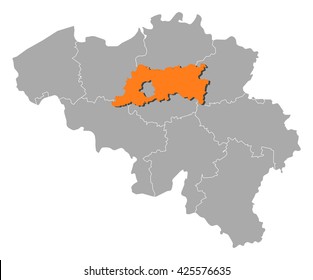 Map - Belgium, Flemish Brabant