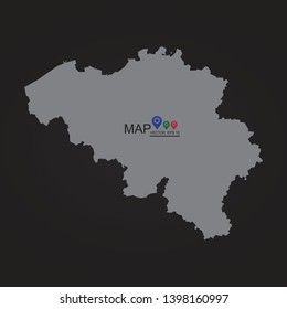 Map of Belgium, High Detailed Map of Belgium isolated on white background.Vector illustration eps 10 - Vector