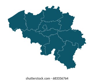 Map of Belgium - High detailed on white background. Abstract design vector illustration eps 10.