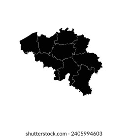 Karte von Belgien Hochrangige Vektor-Silhouette und Skizze Grafik, belgische Karte, Vektorgrafik