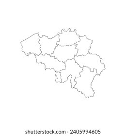 Map Of Belgium High-Res Vector silhouette and outline Graphic, belgium map vector