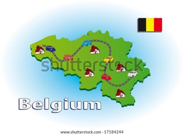 Map of Belgium with\
icons