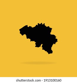 Map of Belgium isolated on dark Yellow background, Vector Illustration EPS 10