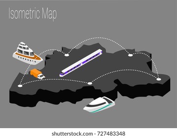 Map Belgium isometric concept. 3d flat illustration of Map Belgium.