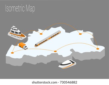 Map Belgium isometric concept. 3d flat illustration of Map Belgium.