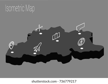 Map Belgium isometric concept. 3d flat illustration of Map Belgium.