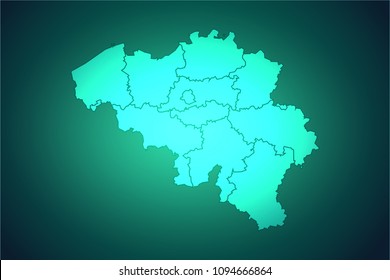 Map of Belgium- Light map on dark background for your infographics and earth template for website. Vector illustration eps 10.