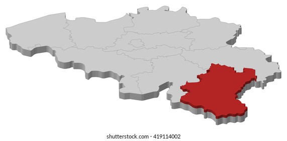 Map - Belgium, Luxembourg - 3D-Illustration